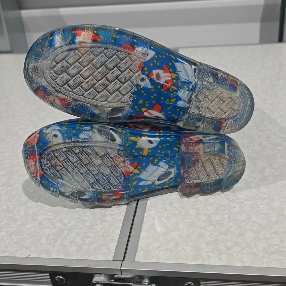 Astronaut and Rocket Rubbber‎ Light Up Boots Size 1
